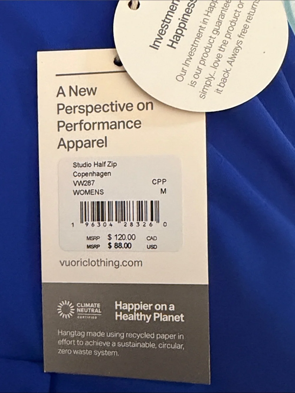 NWT Amazing Vuori Half Zip in beautiful Copenhagen - Picture 6 of 6